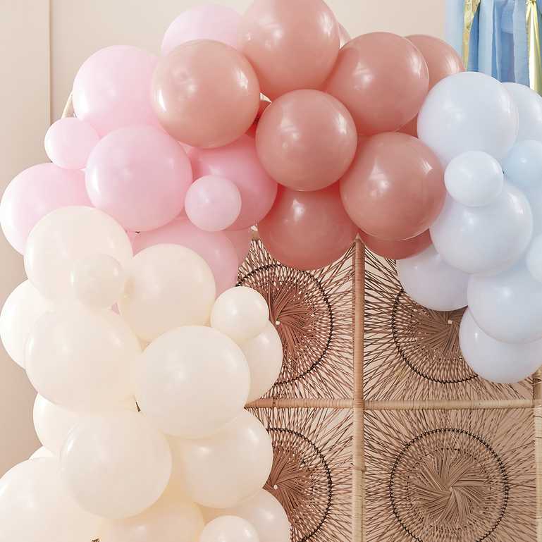 happy everything neutral nude cream coloured diy balloon garland arch kit for a party or event decoration