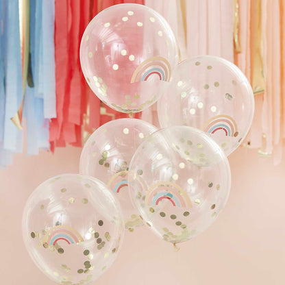 Rainbow Happy Everything Confetti Balloon Bunch