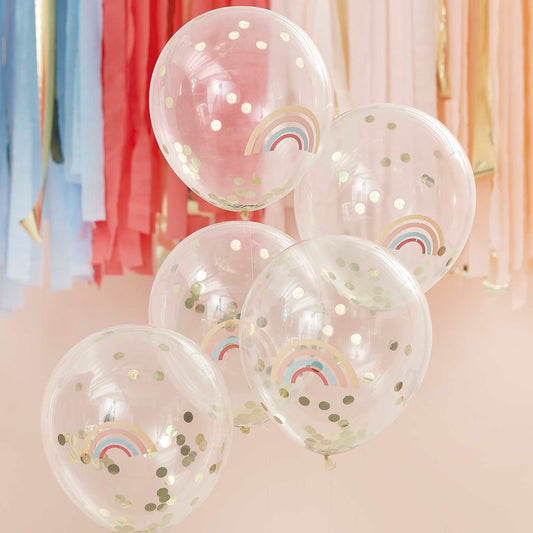 Rainbow Happy Everything Confetti Balloon Bunch