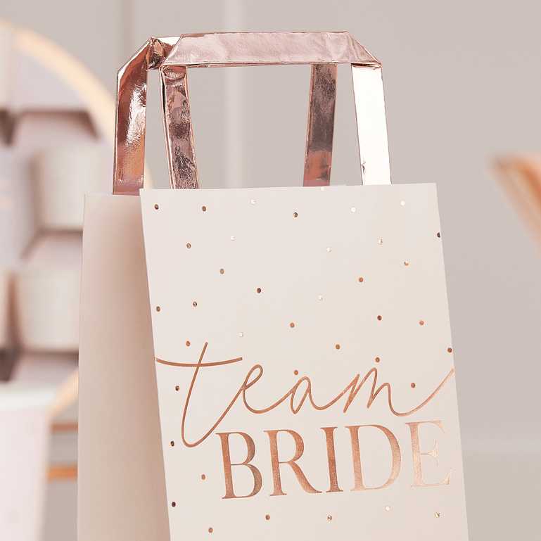 Pink Rose Gold Team Bride Bridal Shower Hens Party Bags