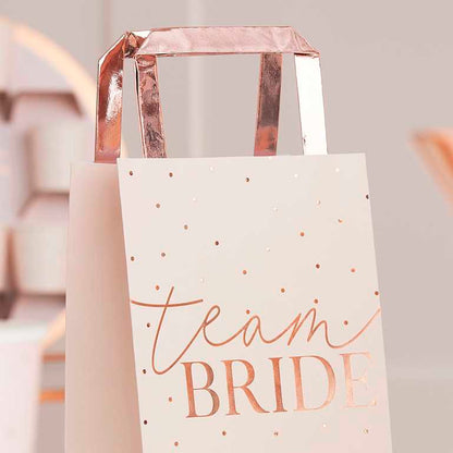 Pink Rose Gold Team Bride Bridal Shower Hens Party Bags