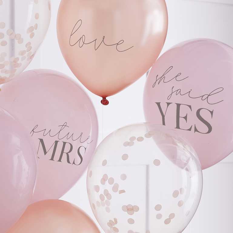 Pink Rose Gold Team Bride Bridal Shower Hens Party Balloons