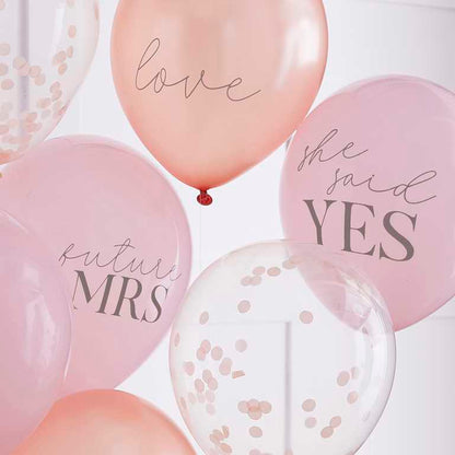 Pink Rose Gold Team Bride Bridal Shower Hens Party Balloons