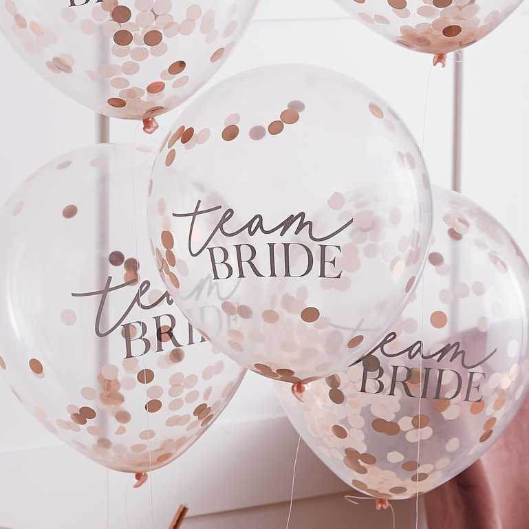 Rose Gold Team Bride Bridal Shower Hens Party Balloons