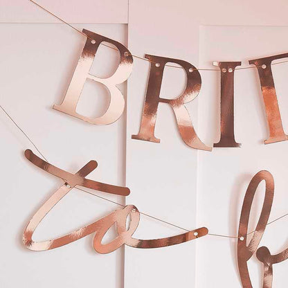 Rose Gold Bride To Be Bridal Shower Hens Party Banner Bunting