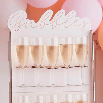 Rose Gold Bubbles Champagne Wine Glass Drink Holder Wall