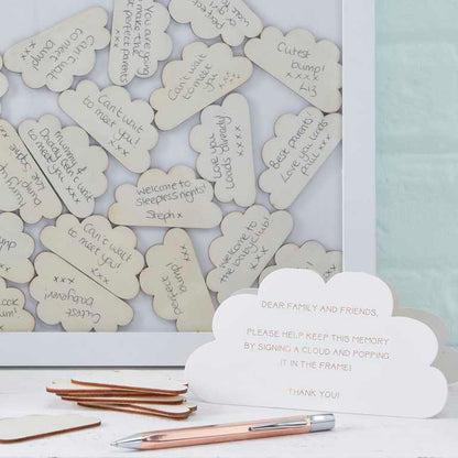 Hello World Cloud Baby Shower Memories Keepsake Frame