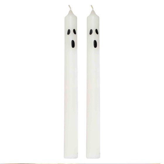 Halloween Ghost Spooky Face Pillar Candles Decoration