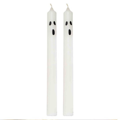 Halloween Ghost Spooky Face Pillar Candles Decoration