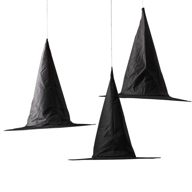 Hanging black witch hats halloween decorations decor trick or treat