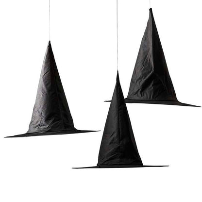 Hanging black witch hats halloween decorations decor trick or treat