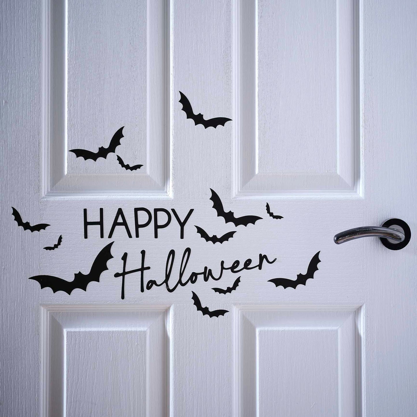 Happy Halloween Black Bats Door Window Sticker Decoration