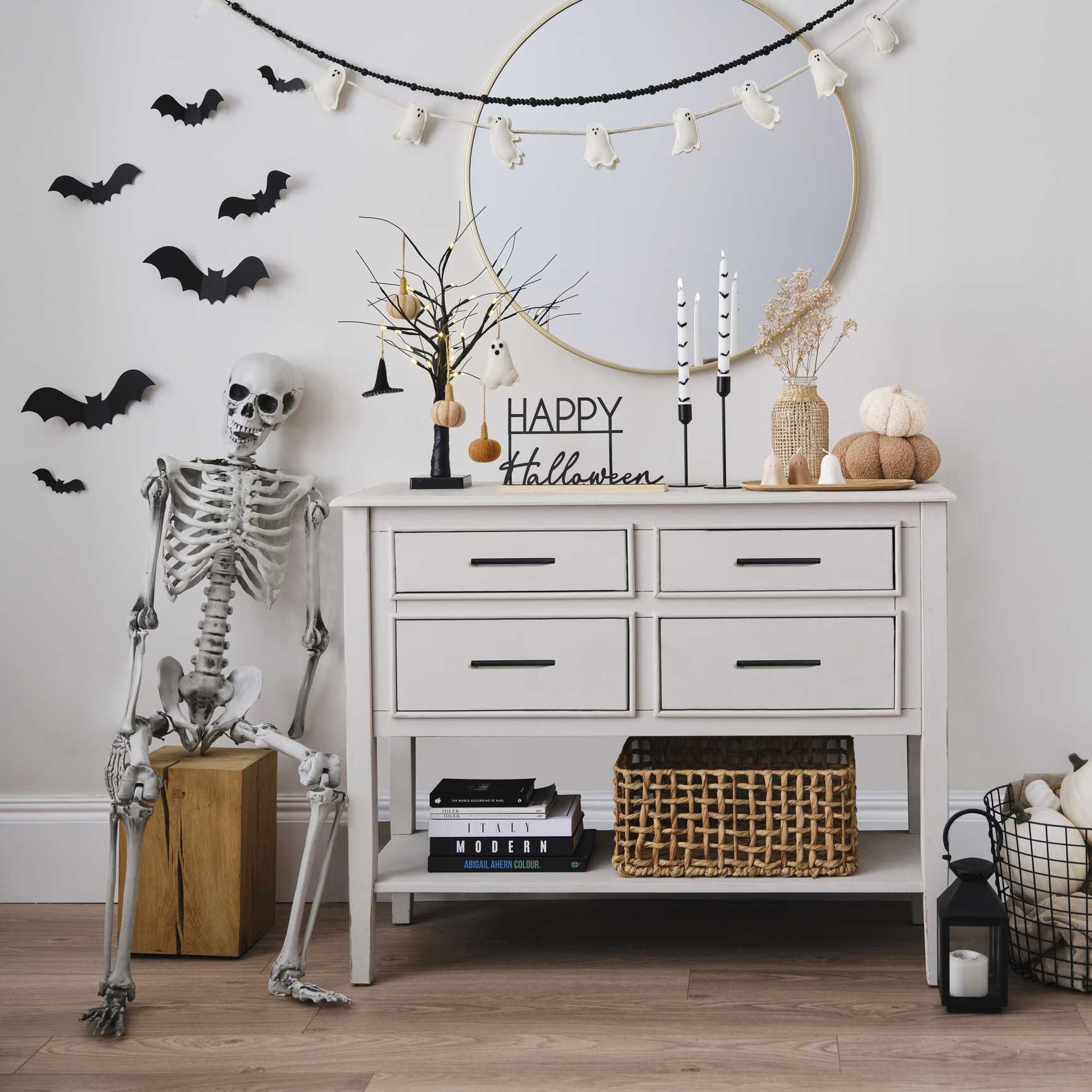 Halloween Ghost Spooky Face Pillar Candles Decoration