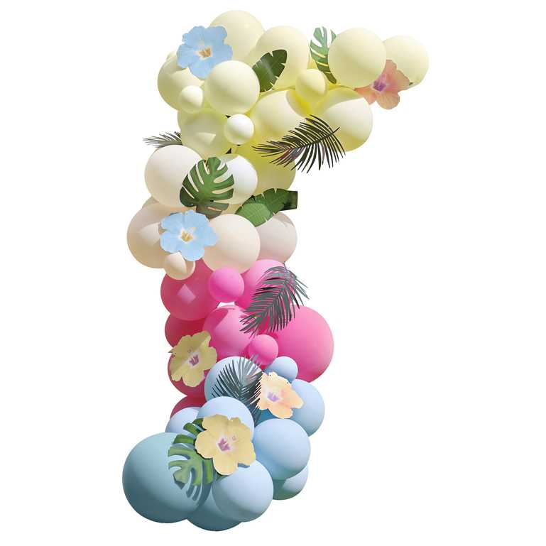 Hawaiian Luau Tiki Tropical Balloon Garland Arch Kit