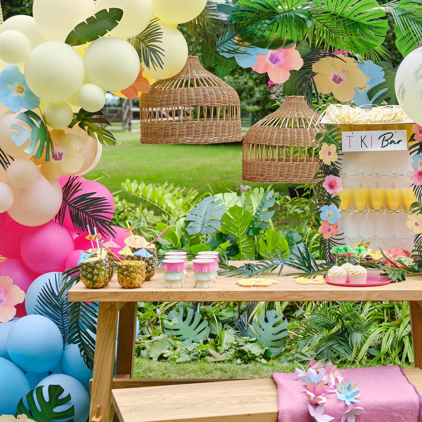 Hawaiian Luau Tiki Tropical Balloon Garland Arch Kit