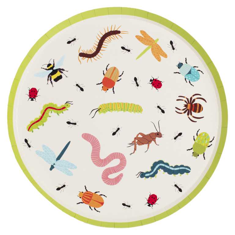 Insect & Bugs Paper Birthday Party Plates