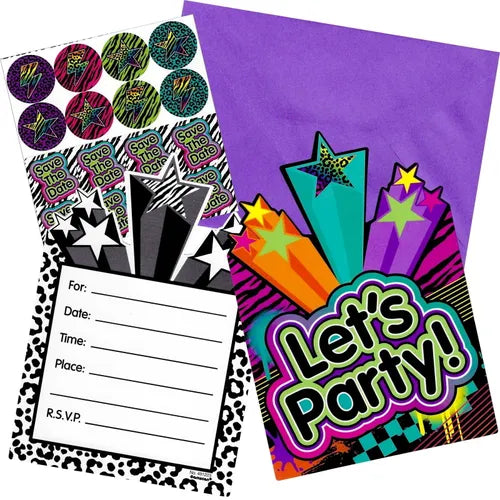 Let's Party Birthday Party Invitations