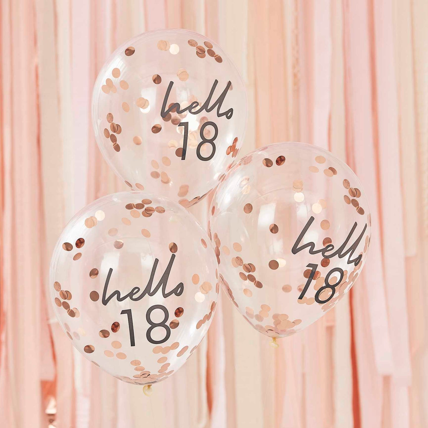 Rose Gold Confetti Hello 18 18th Birthday Party Balloons