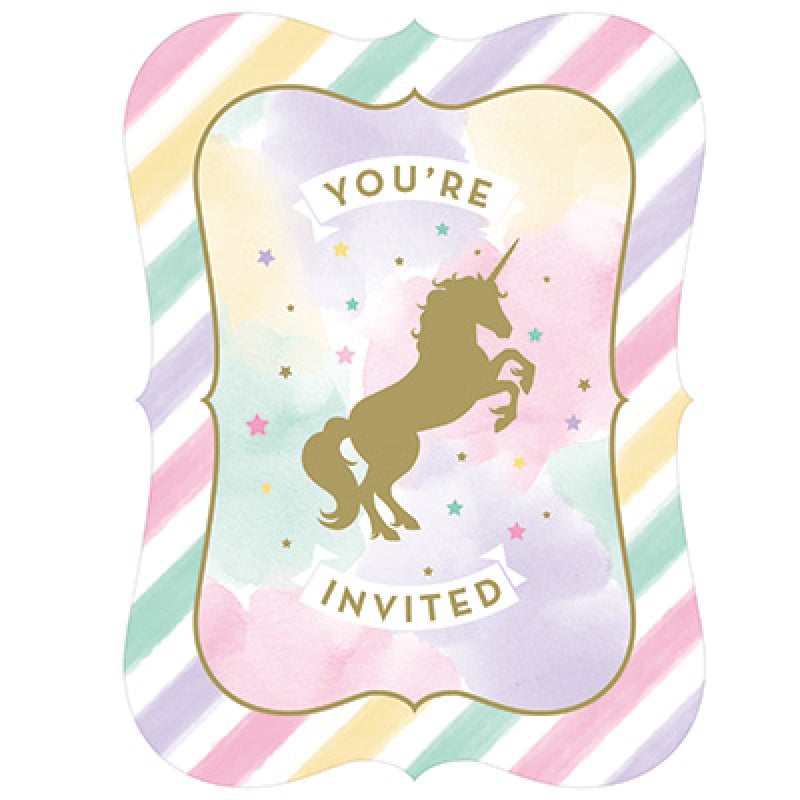 magical unicorn birthday party invitations