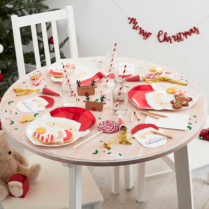 Merry Christmas Santa Shaped Paper Party Napkins Serviettes