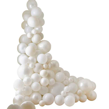 Modern Luxe White & Cream Balloon Garland with Pearls