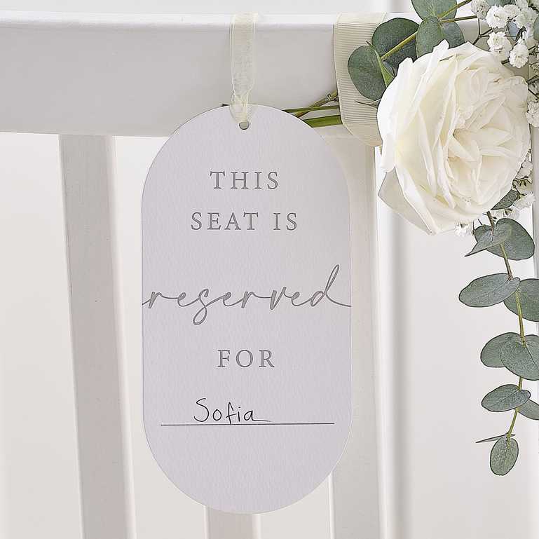 Customizable Reserved Seat Wedding Signs