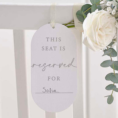 Customizable Reserved Seat Wedding Signs