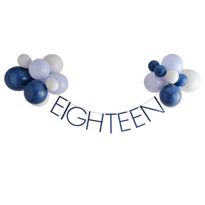 Navy 18th Eighteen Birthday Banner Sign