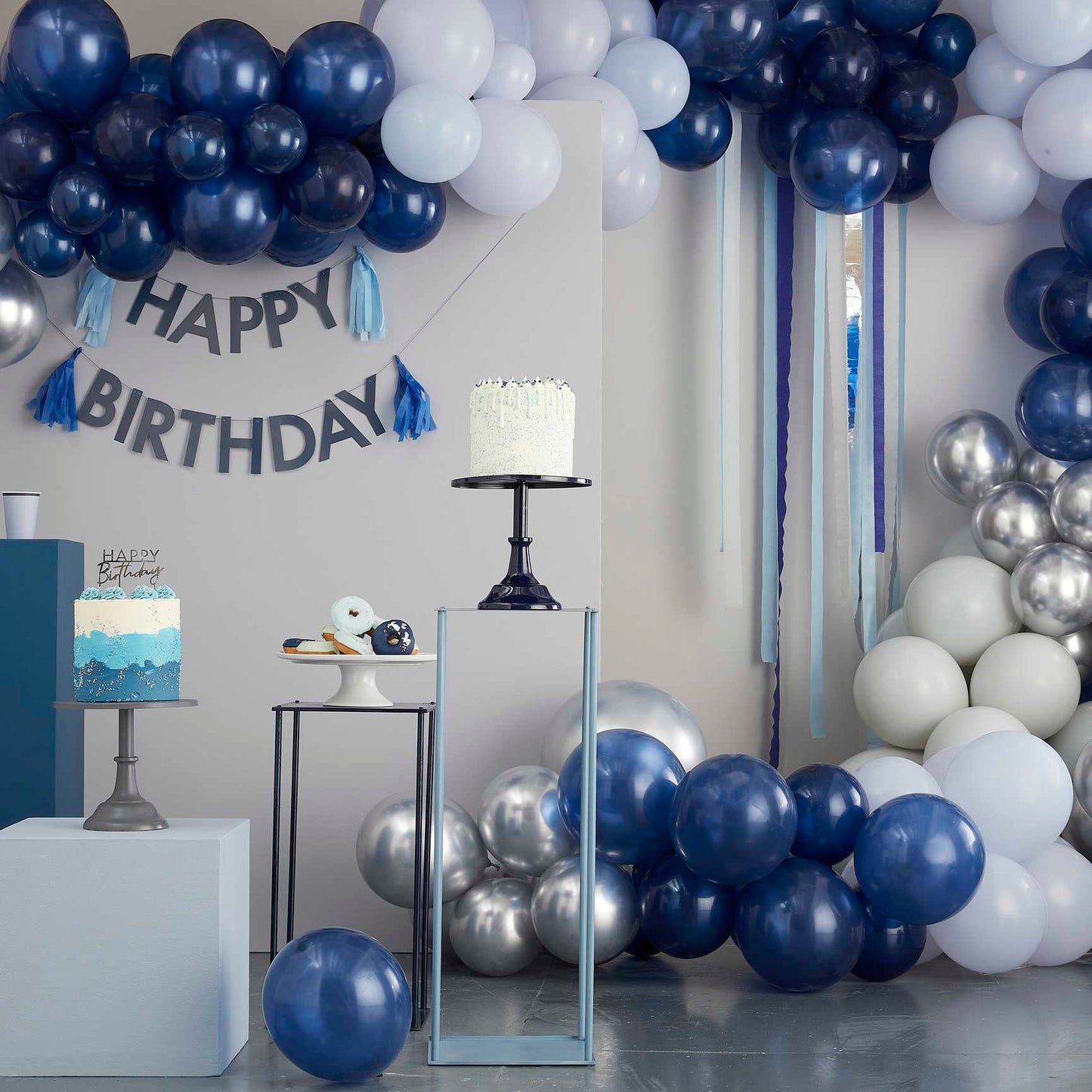 Navy 21st Twenty One Birthday Banner Sign