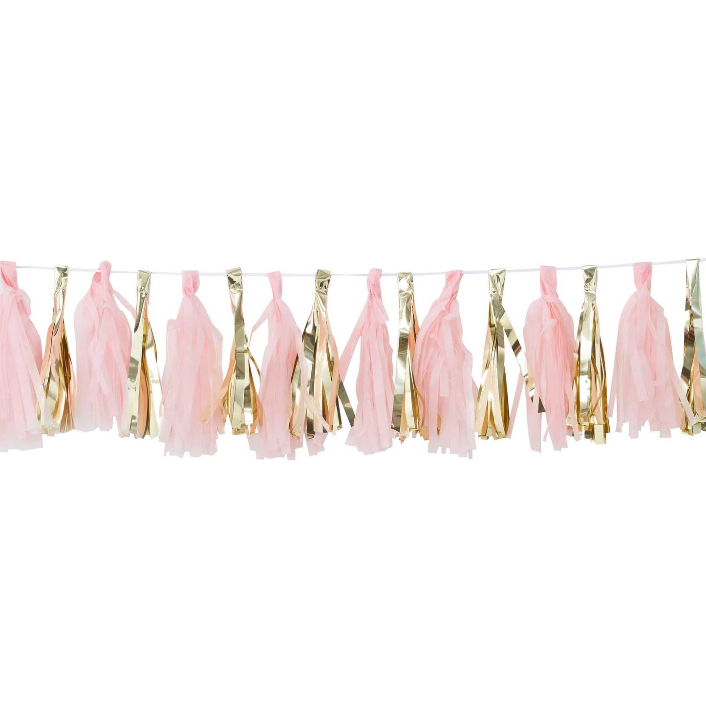 Pink & Gold Paper Tassel Bunting Banner Party Decoration