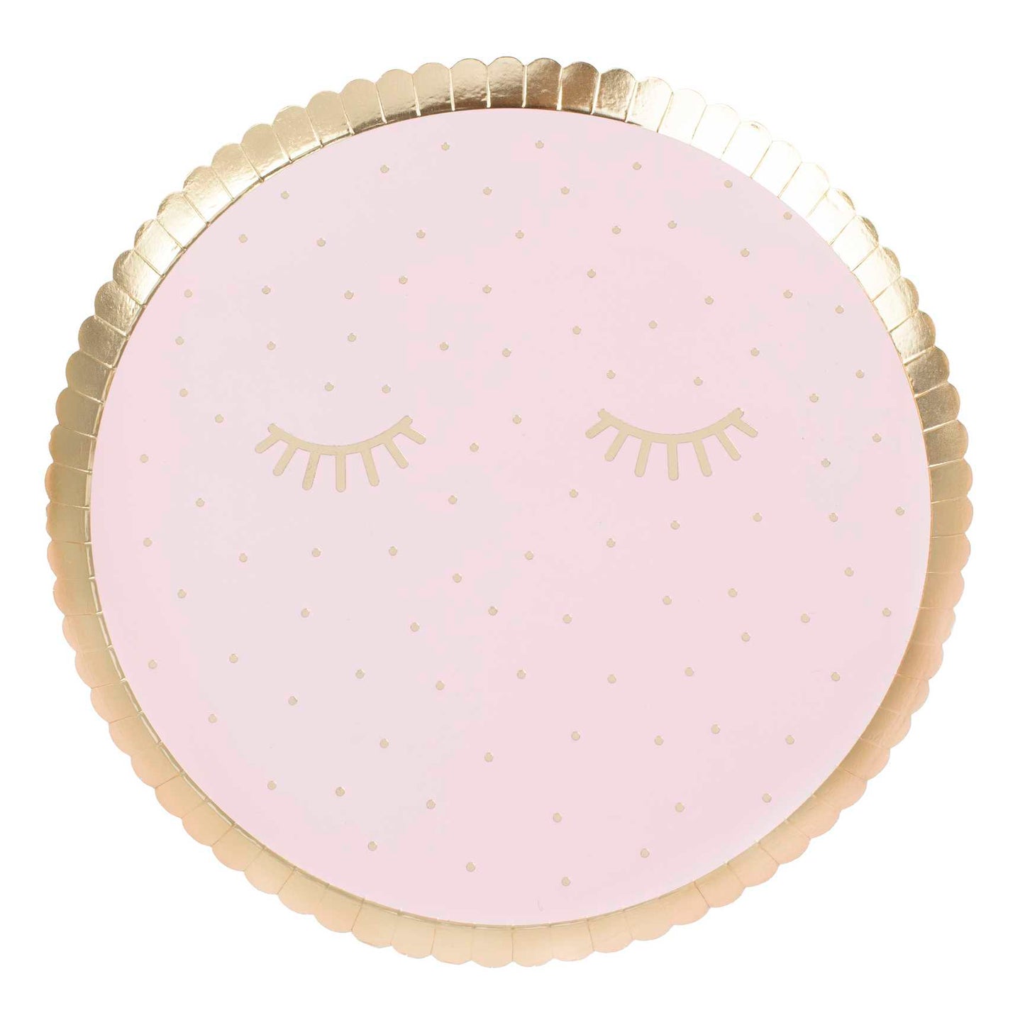 Pamper Party Pink & Gold Eyelashes Paper Party Plates