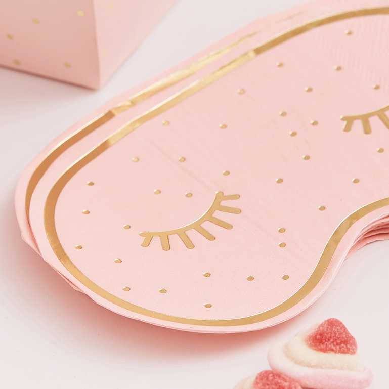 Pamper Party Eye Mask Pink & Gold Paper Napkin Serviettes