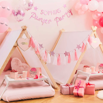 Pamper Pouch Pink Glitter Paper Party Bags