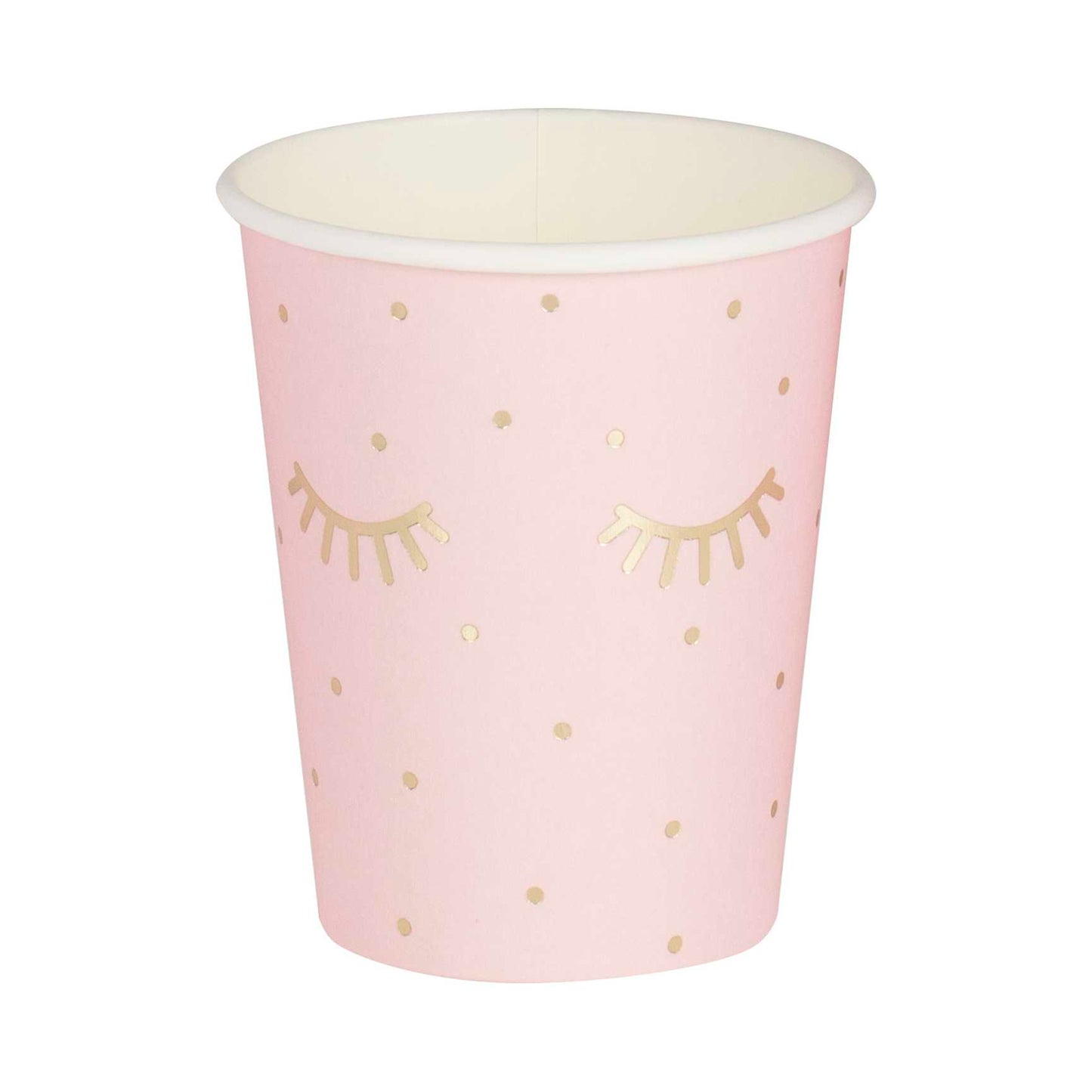 Pamper Party Pink & Gold Eyelash Paper Party Cups