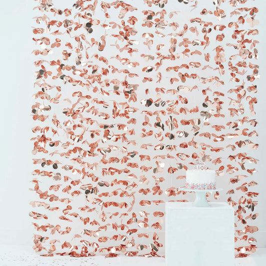 Rose Gold Flower Hanging Backdrop Curtain