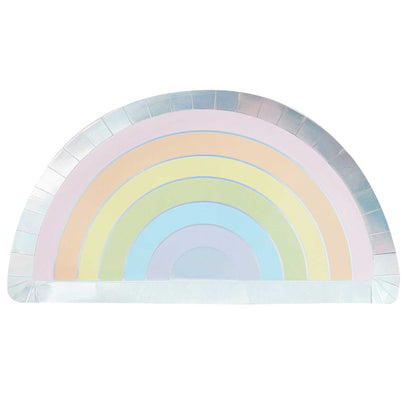 Pastel Rainbow Half Moon Paper Party Plates