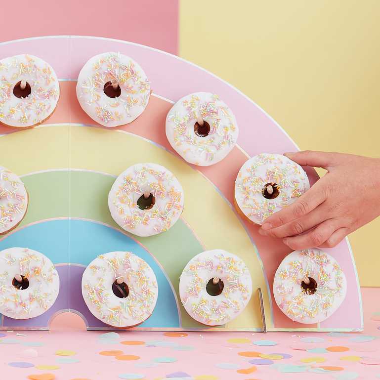 Pastel Rainbow Doughnut Arch Wall Party Stand