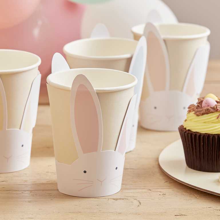 Pastel Easter Bunny Paper Party Cups