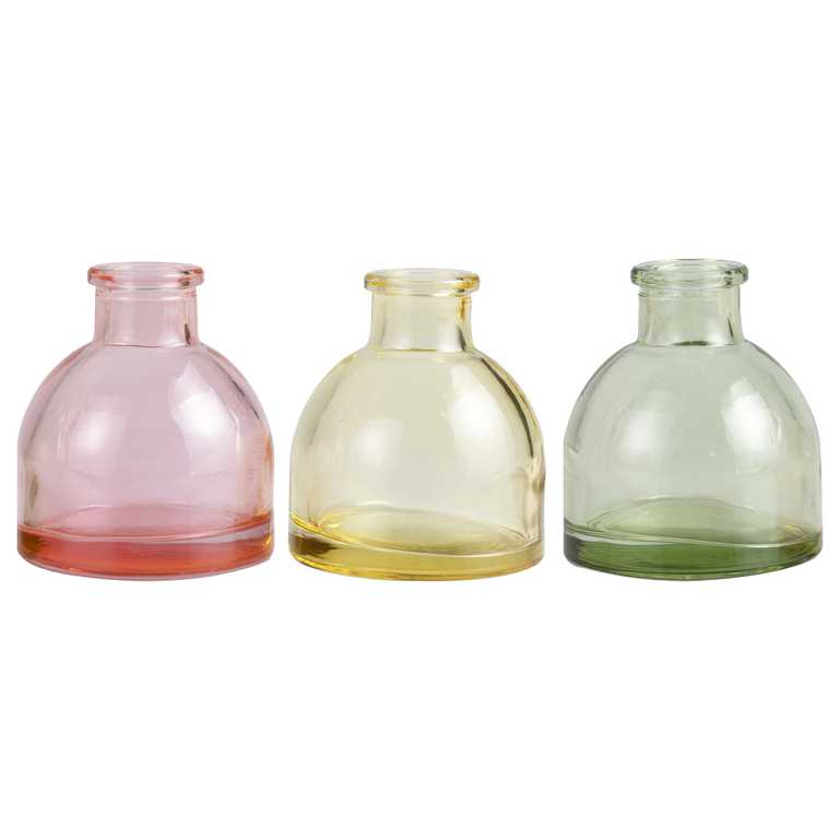 Pastel Flower Floral Bud Glass Vases