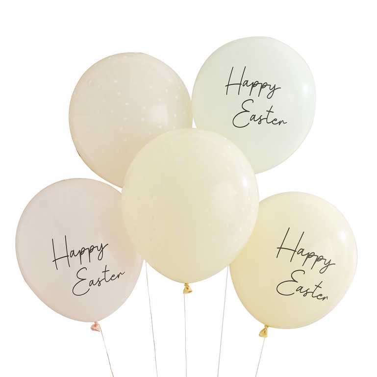 Pastel Happy Easter Balloons