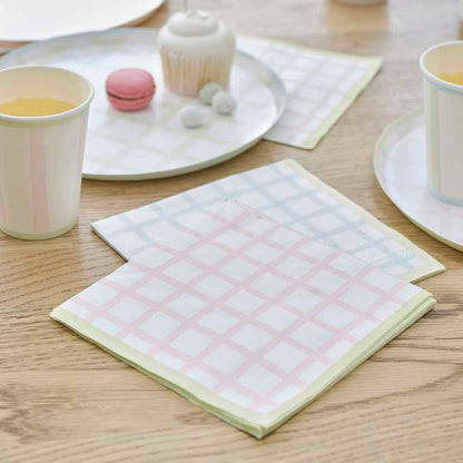 Pastel Stripes Paper Party Napkin Serviettes