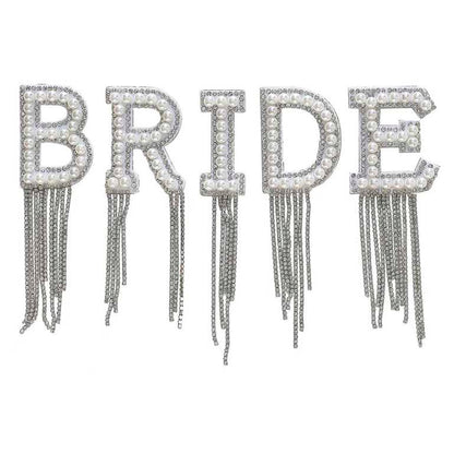 Pearl Embellished Bride Iron On Patch