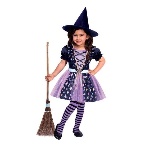 Purple Starlight Girls Toddler Witch Halloween Costume