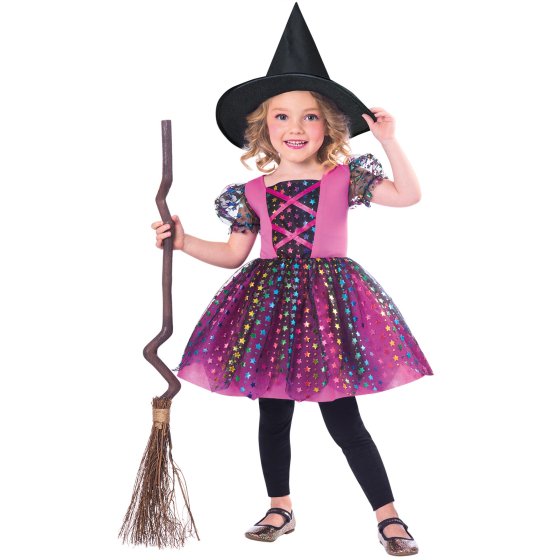 Rainbow Glitter Witch Toddler Halloween Costume