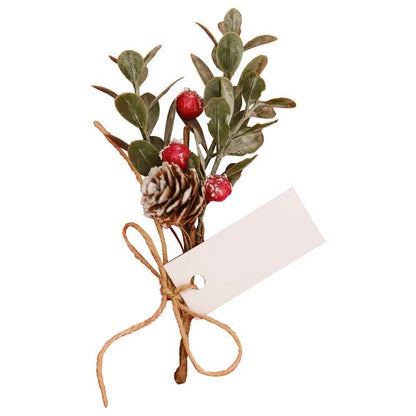 Red Berry Sprig Traditional Christmas Foilage Name Place Cards