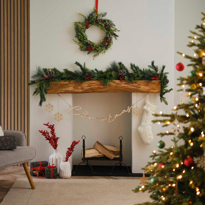 Mini Hanging Christmas Wreaths with Red RIbbons