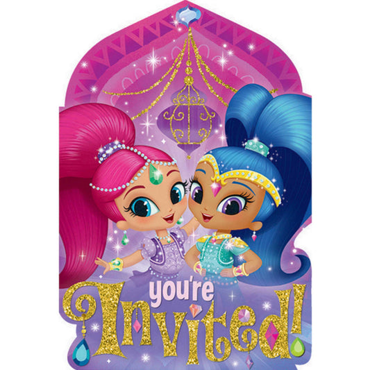 Shimmer & Shine Princess Birthday Party Invitations Pack