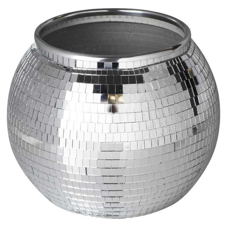 Silver Mirror Disco Ball Ice Drink Bucket