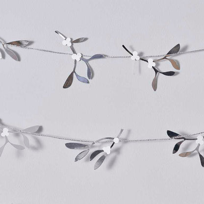 Silver Mistletoe Christmas Garland Bunting Decoration