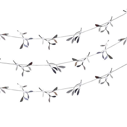 Silver Mistletoe Christmas Garland Bunting Decoration